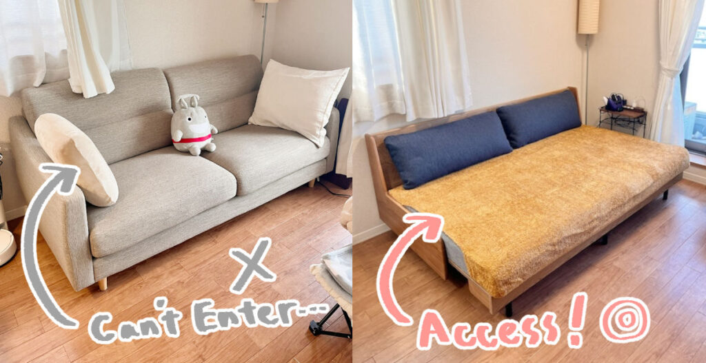 アームレスのソファベッドの快適さ